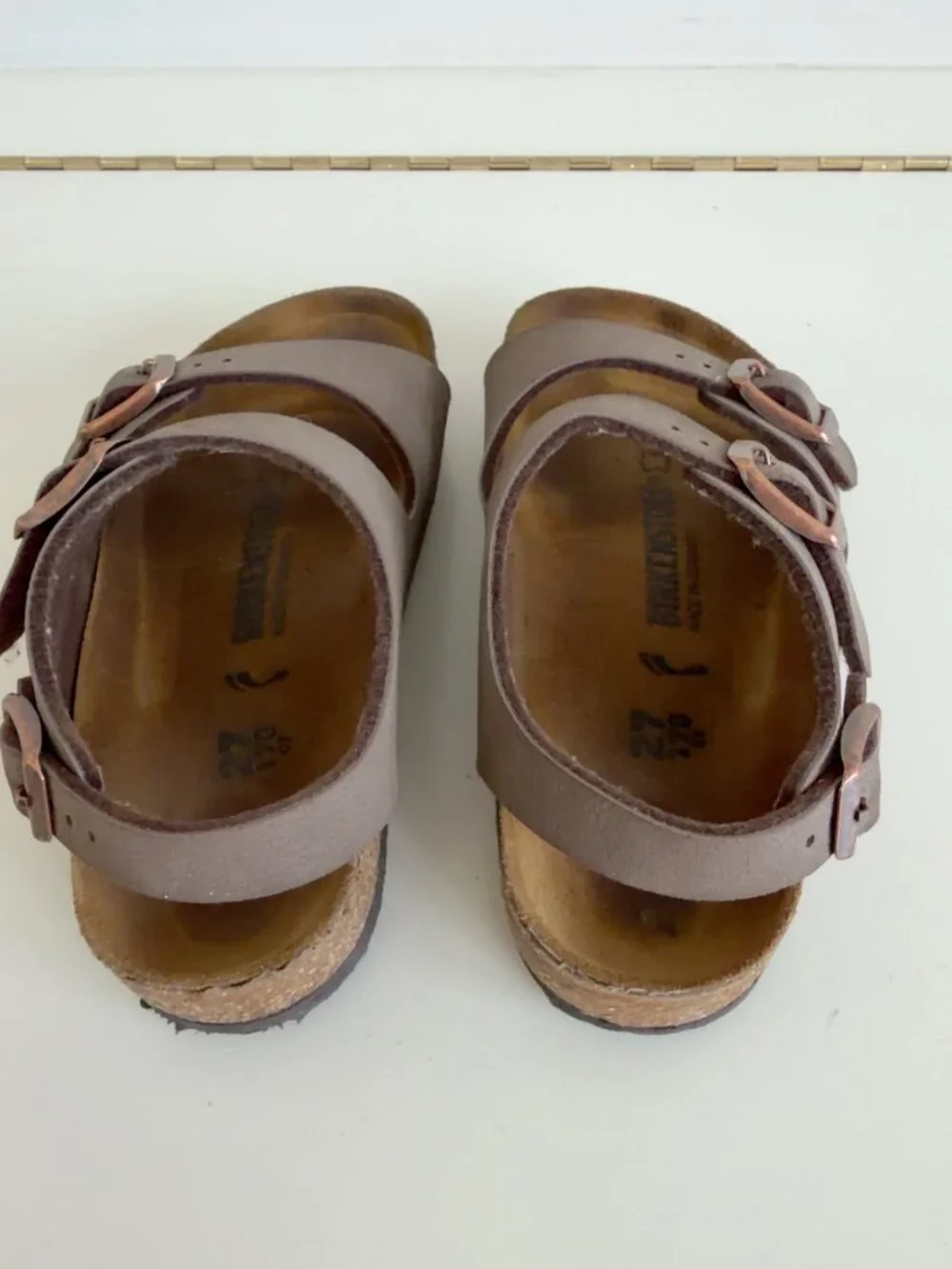 Birkenstock Roma Kids Sandals Taupe Brown Size EU27